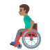 man in manual wheelchair, medium skin tone